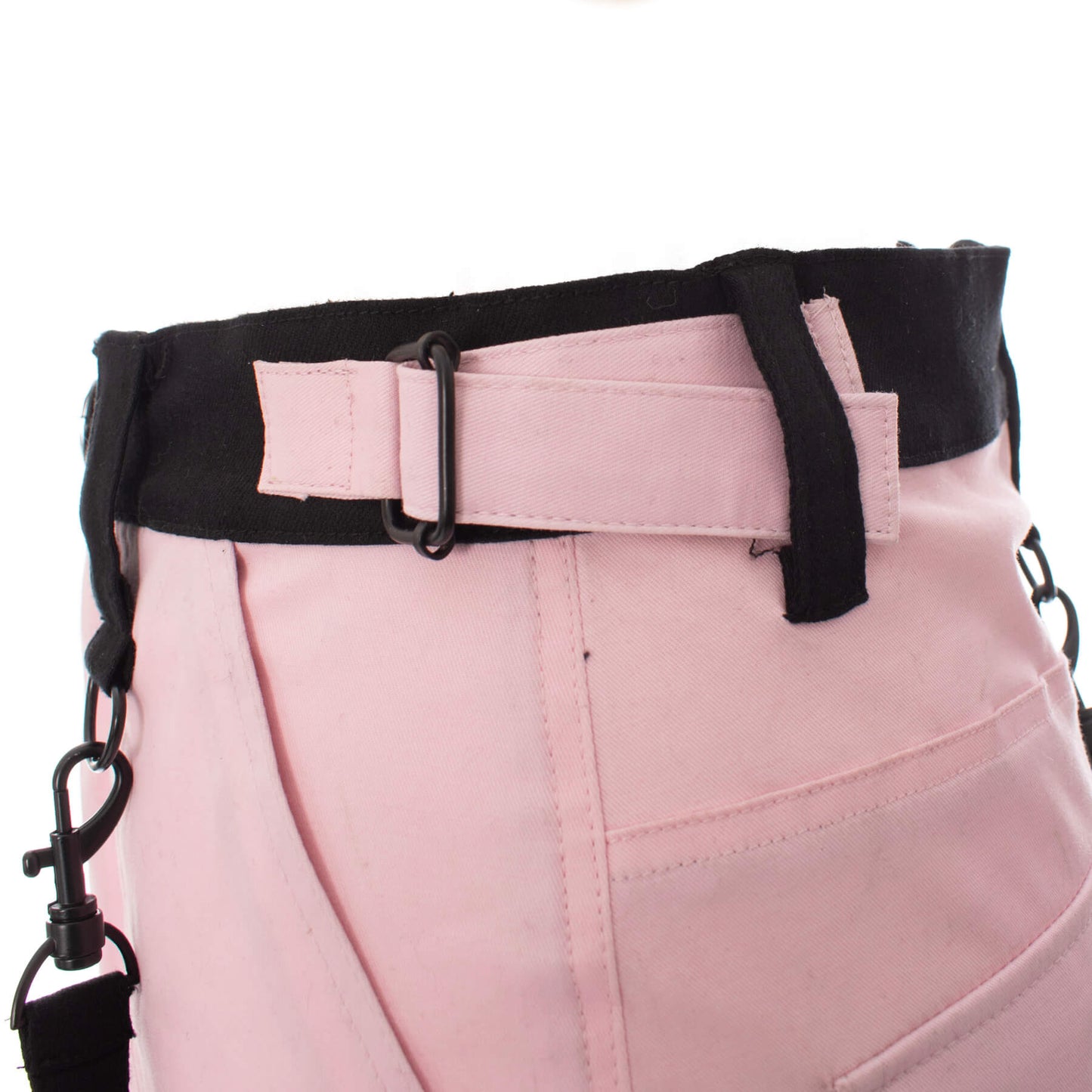 Chemical Black Gothic Mini Skirt Black Pink Strap Detail UK 10-18 - QHA UK