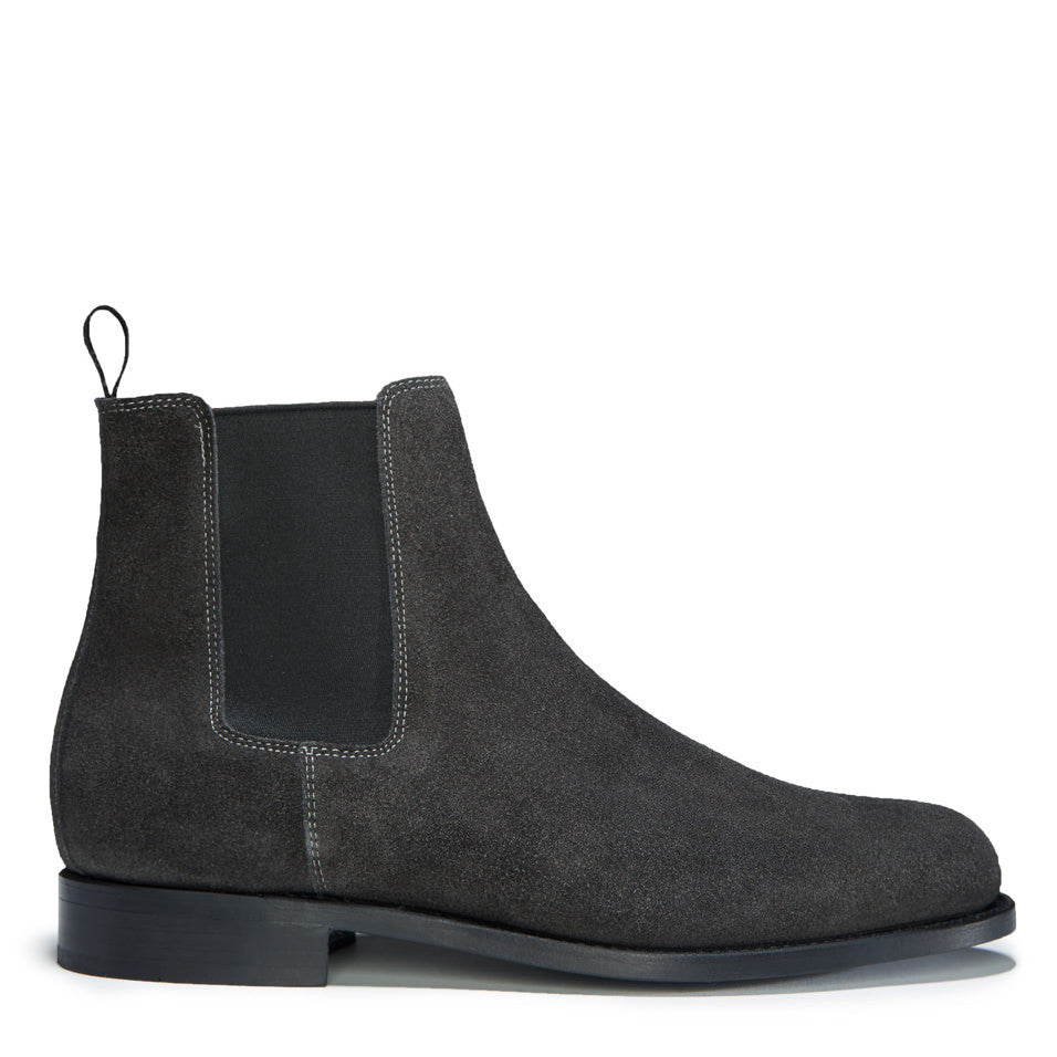 Hugs & Co Mens Grey Suede Chelsea Boots Welted Leather Sole UK 7-14 - QHA UK