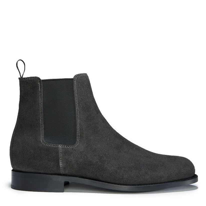 Hugs & Co Mens Grey Suede Chelsea Boots Welted Leather Sole UK 7-14 - QHA UK