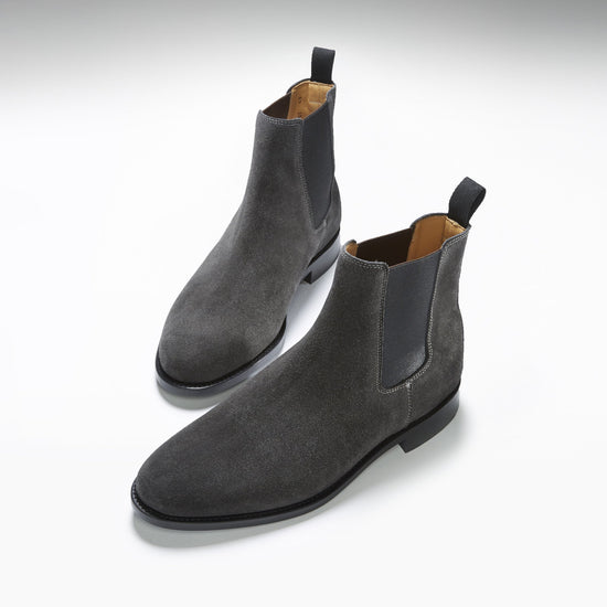 Hugs & Co Mens Grey Suede Chelsea Boots Welted Leather Sole UK 7-14 - Sole Detail - QHA UK