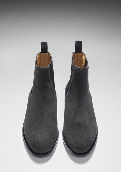 Hugs & Co Mens Grey Suede Chelsea Boots Welted Leather Sole UK 7-14 - Sole Detail - QHA UK