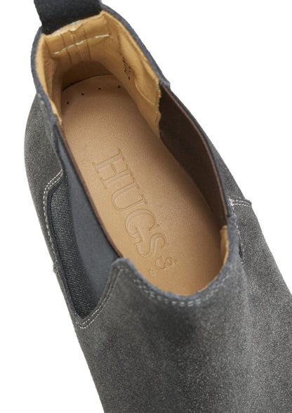 Hugs & Co Mens Grey Suede Chelsea Boots Welted Leather Sole UK 7-14 - Sole Detail - QHA UK