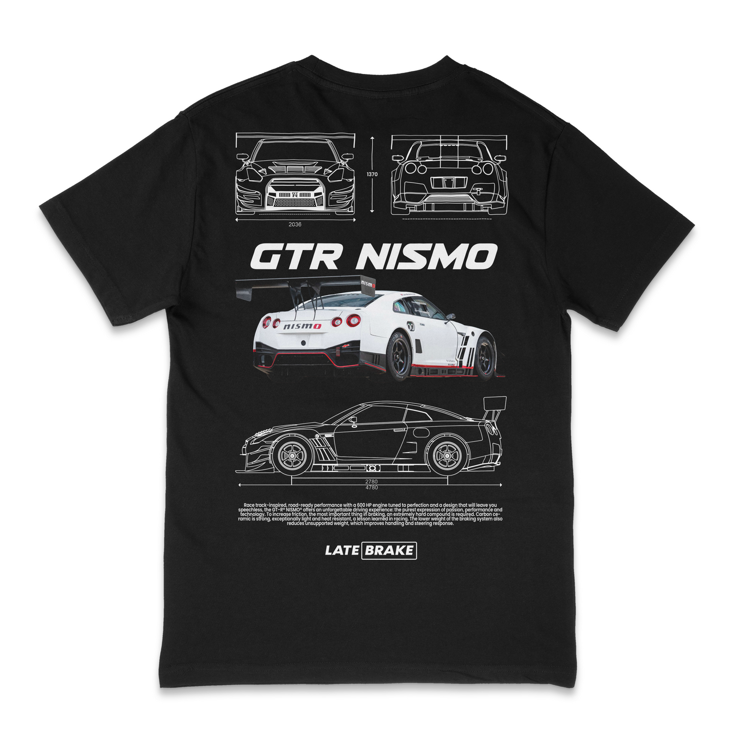 Late Brake Gtr Nismo (wht) Drivers Collective T-Shirt Cotton Car - QHA UK