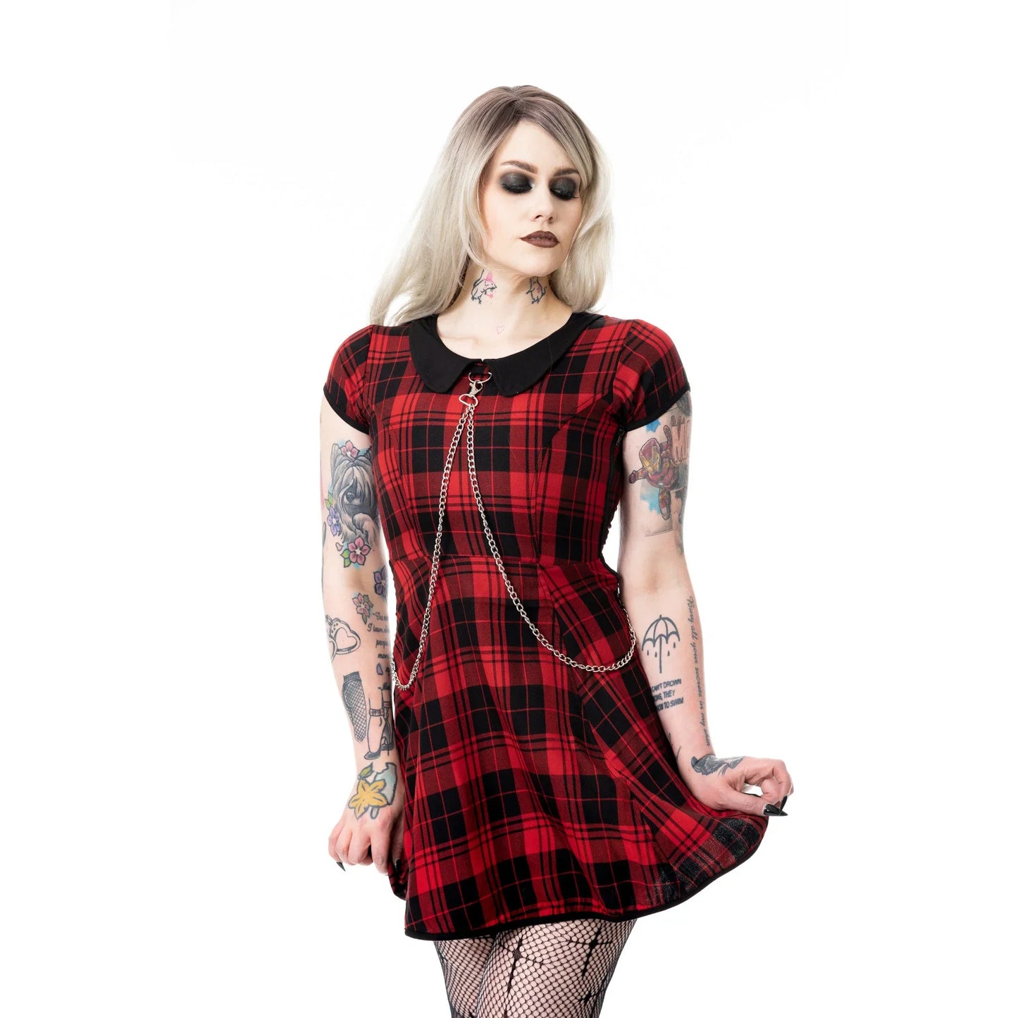 Heartless Dress Ebbani Black and Red Check UK 10-18 - QHA UK
