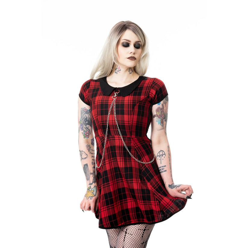 Heartless Dress Ebbani Black and Red Check UK 10-18 - QHA UK