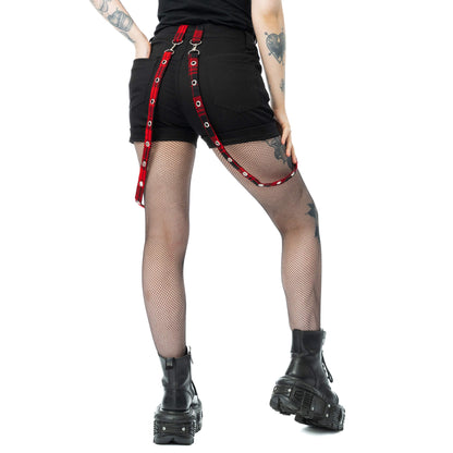 Heartless Women's Shorts Honora Black and Red Check UK 8-16 - QHA UK