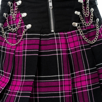 Heartless Skirt Nixie Black and Dark Pink Check UK 10-18 - QHA UK