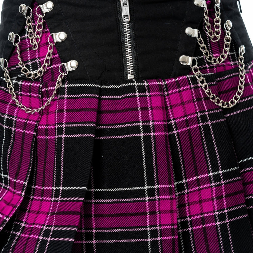 Heartless Skirt Nixie Black and Dark Pink Check UK 10-18 - QHA UK