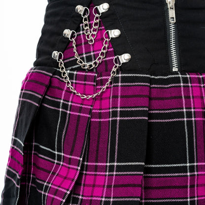 Heartless Skirt Nixie Black and Dark Pink Check UK 10-18 - QHA UK
