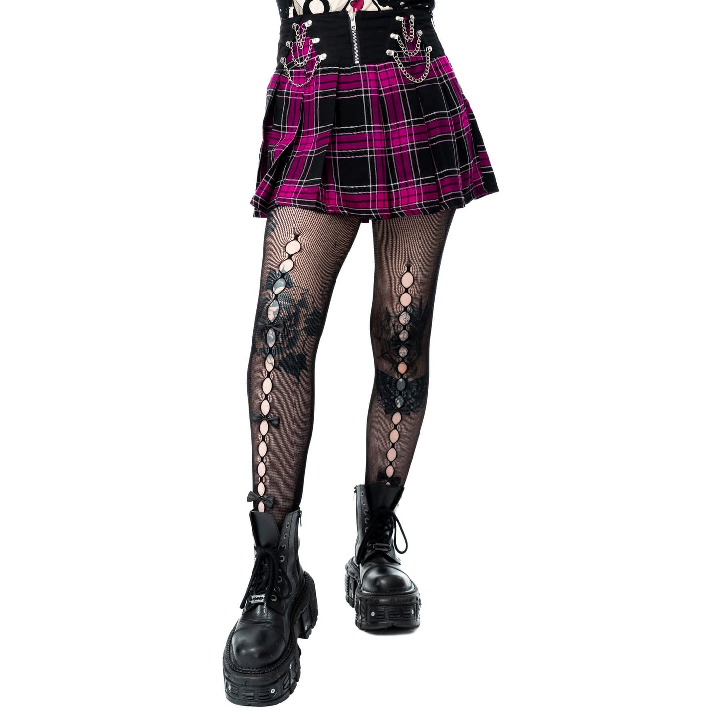 Heartless Skirt Nixie Black and Dark Pink Check UK 10-18 - QHA UK