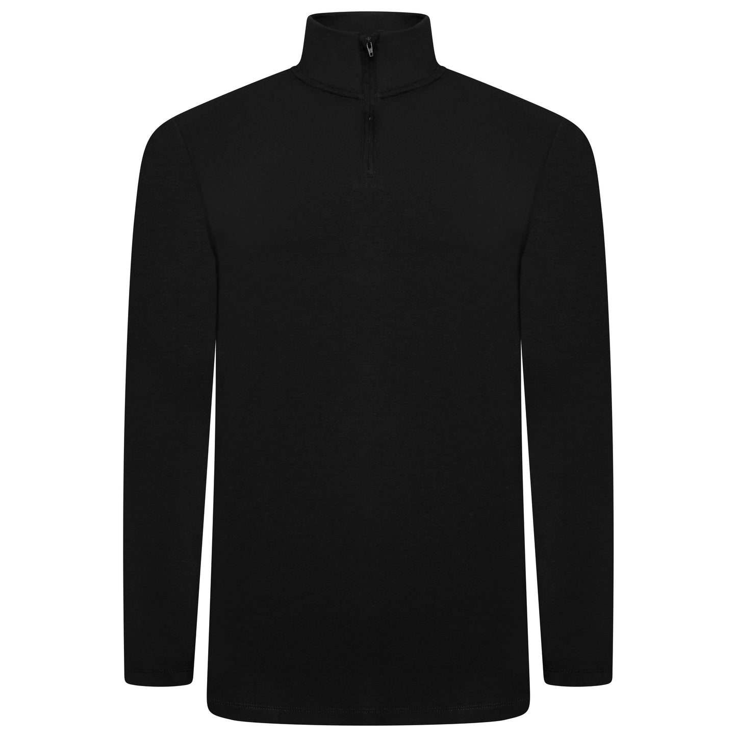 Mens Thermal Quarter Zip Pullover Stretch Lightweight Layering Top - Zip Detail - QHA UK