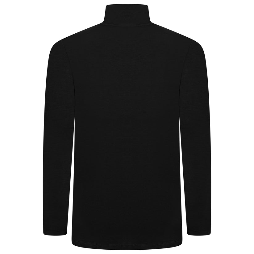 Mens Thermal Quarter Zip Pullover Stretch Lightweight Layering Top - Zip Detail - QHA UK