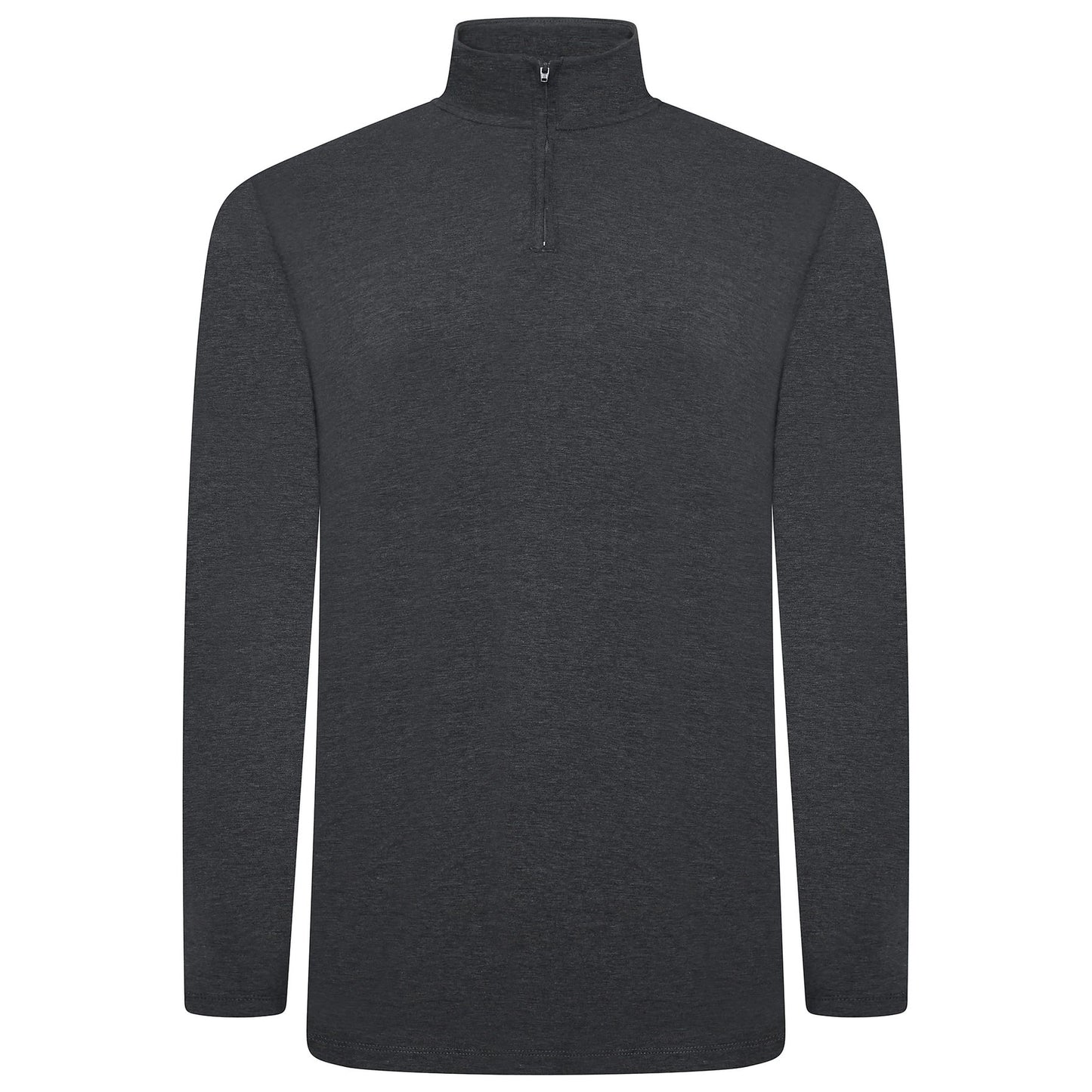 Mens Thermal Quarter Zip Pullover Stretch Lightweight Layering Top - Zip Detail - QHA UK
