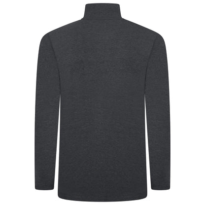Mens Thermal Quarter Zip Pullover Stretch Lightweight Layering Top - Zip Detail - QHA UK
