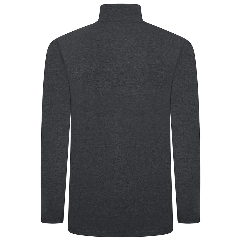 Mens Thermal Quarter Zip Pullover Stretch Lightweight Layering Top - Zip Detail - QHA UK