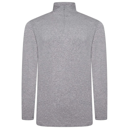 Mens Thermal Quarter Zip Pullover Stretch Lightweight Layering Top - Zip Detail - QHA UK