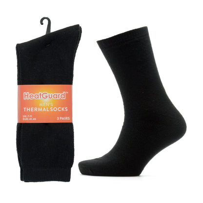 HeatGuard 3 Pairs Mens Thermal Socks Winter Warm Work Socks UK 7-11 - QHA UK