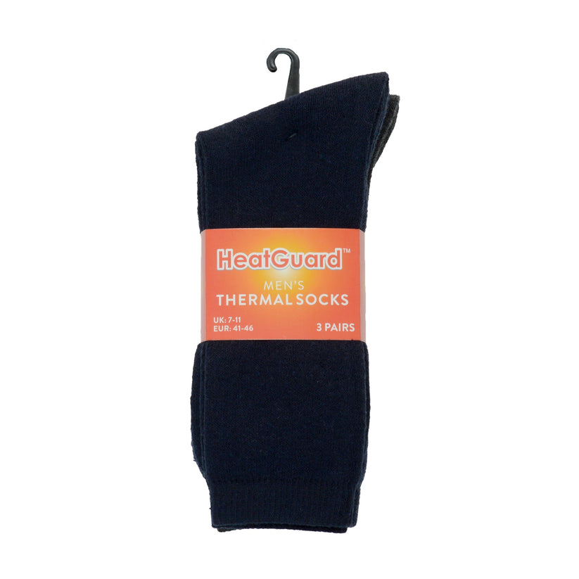 HeatGuard 3 Pairs Mens Thermal Socks Winter Warm Work Socks UK 7-11 - QHA UK