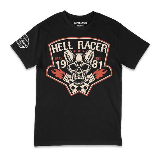 Late Brake Hell Racer T-Shirt Cotton Car Enthusiast Tee 180gsm | Late - QHA UK