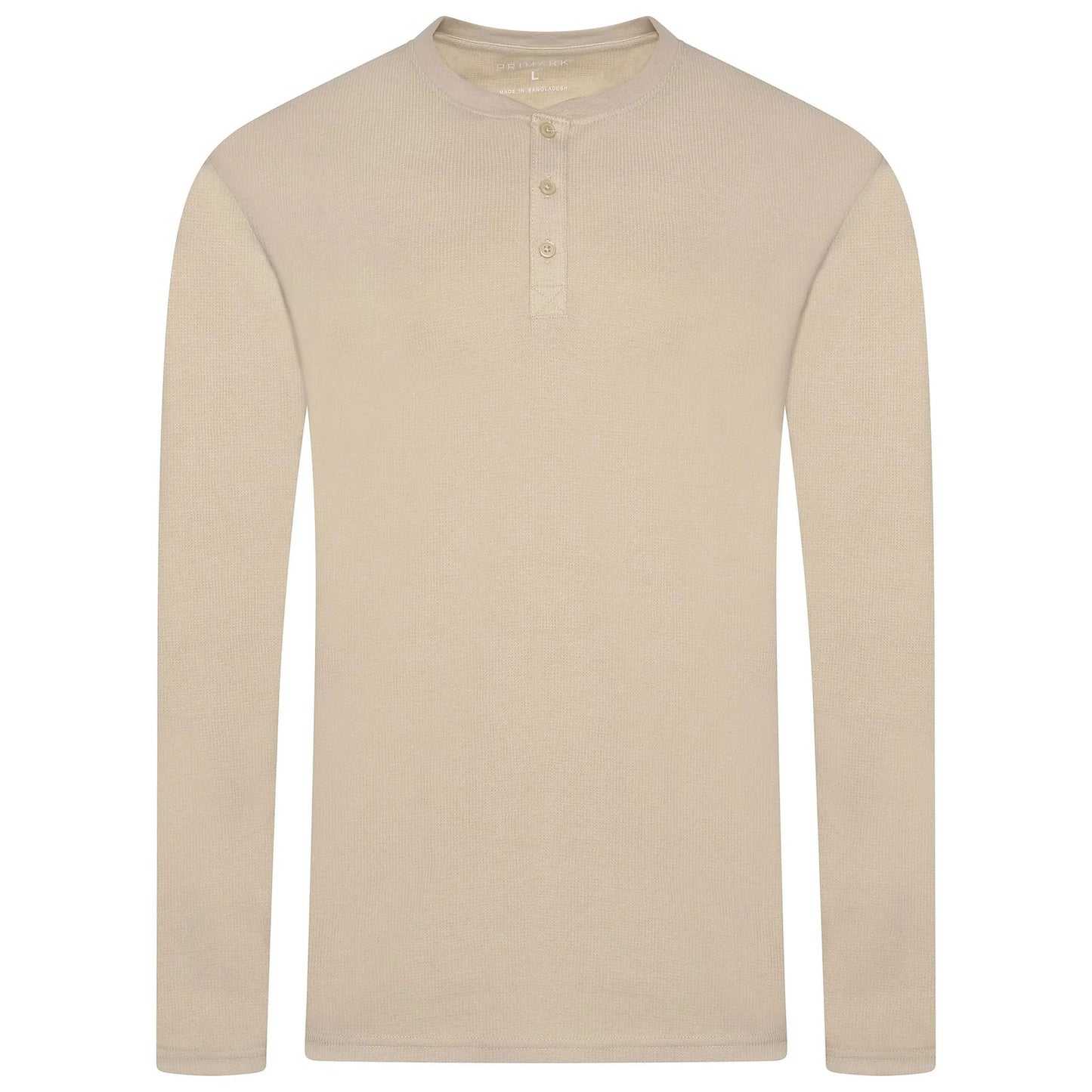 Mens Henley Long Sleeve T Shirt Waffle Knit Cotton Casual Top | Qualit - Sleeve Detail - QHA UK