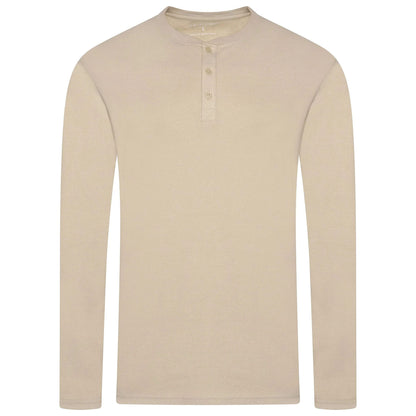 Mens Henley Long Sleeve T Shirt Waffle Knit Cotton Casual Top | Qualit - Sleeve Detail - QHA UK