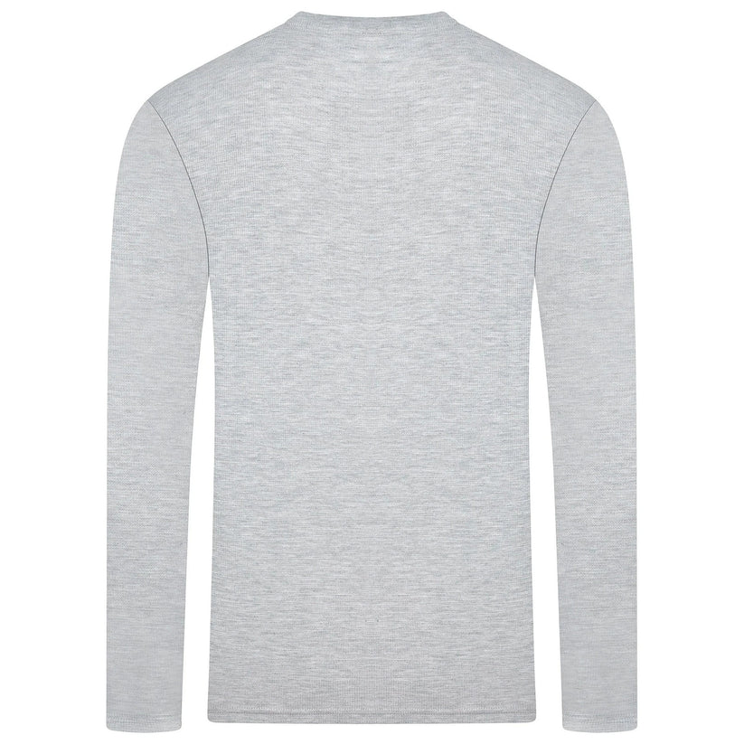 Mens Henley Long Sleeve T Shirt Waffle Knit Cotton Casual Top | Qualit - Sleeve Detail - QHA UK