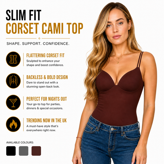 Womens Corset Crop Top Backless Camisole Bustier Bodycon Strap Top - QHA UK