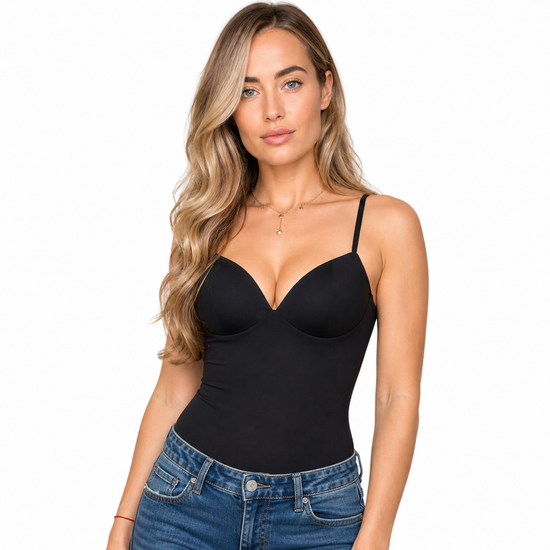 Womens Corset Crop Top Backless Camisole Bustier Bodycon Strap Top - QHA UK