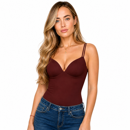 Womens Corset Crop Top Backless Camisole Bustier Bodycon Strap Top - QHA UK