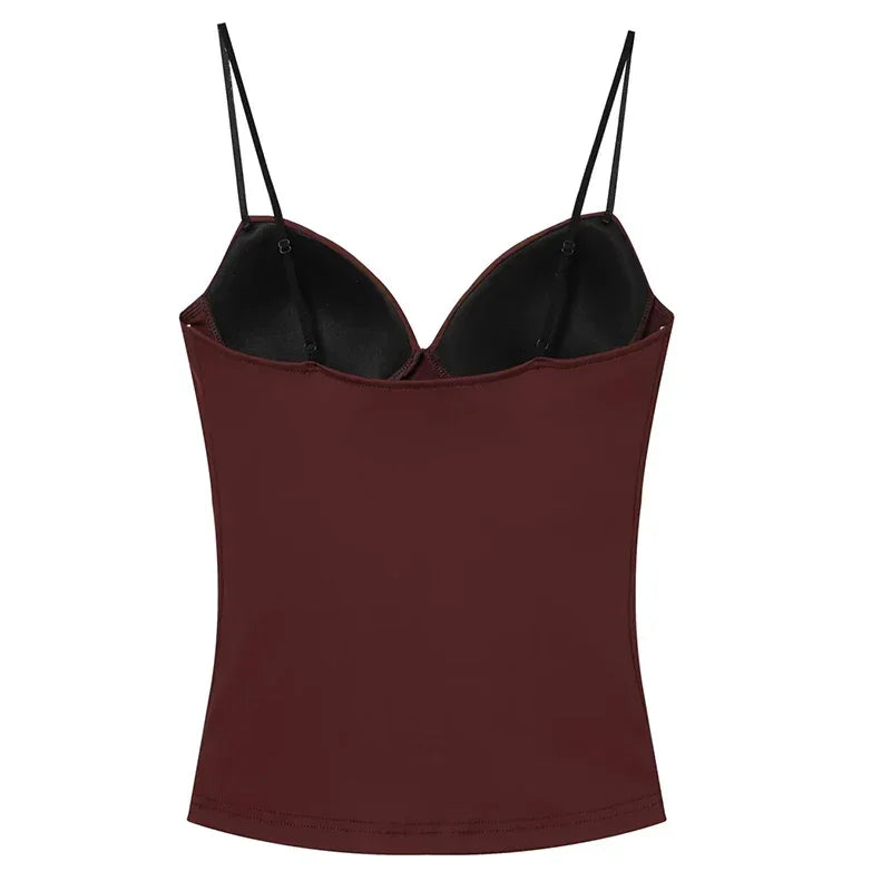 Womens Corset Crop Top Backless Camisole Bustier Bodycon Strap Top - QHA UK