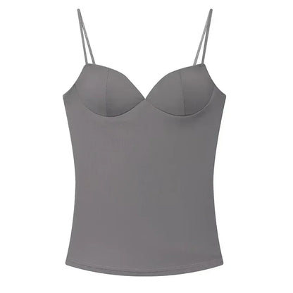 Womens Corset Crop Top Backless Camisole Bustier Bodycon Strap Top - QHA UK