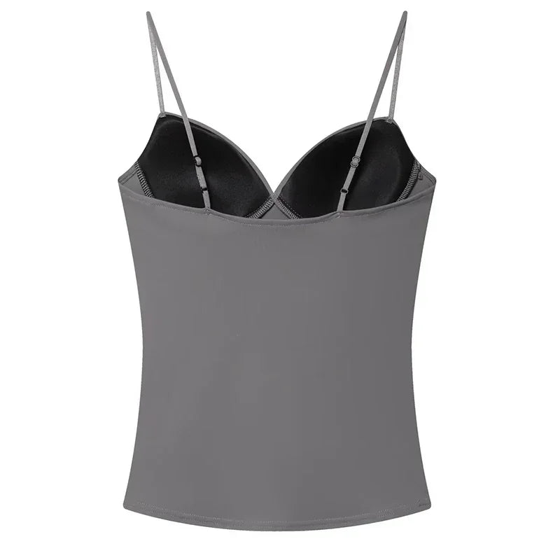 Womens Corset Crop Top Backless Camisole Bustier Bodycon Strap Top - QHA UK