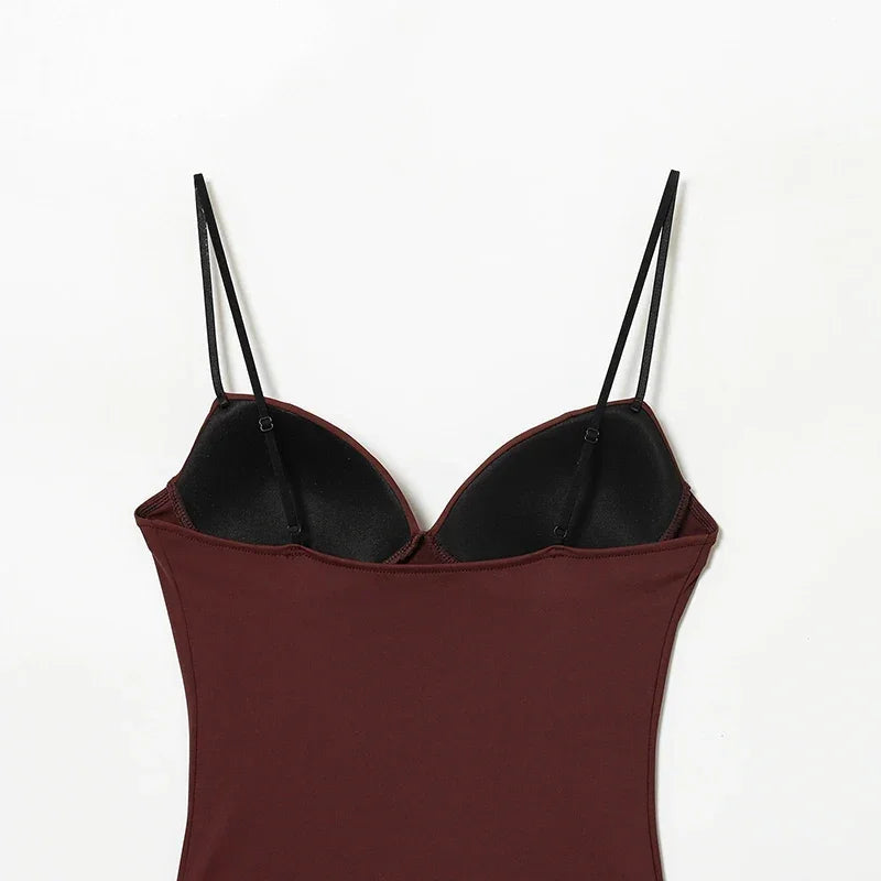 Womens Corset Crop Top Backless Camisole Bustier Bodycon Strap Top - QHA UK