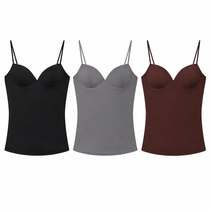 Womens Corset Crop Top Backless Camisole Bustier Bodycon Strap Top - QHA UK