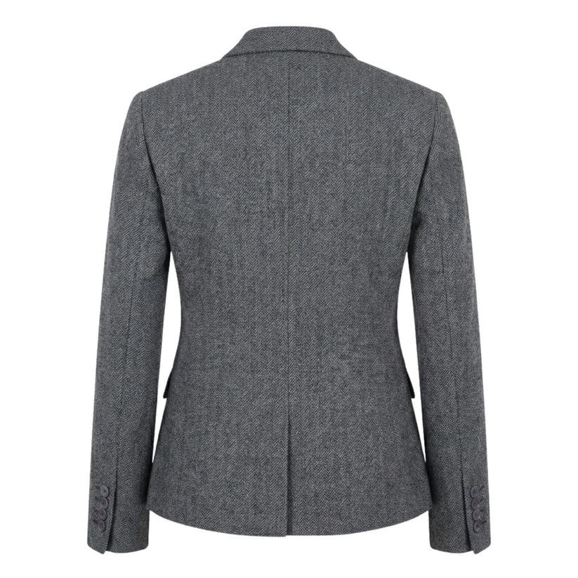 Women's Grey Tweed Herringbone Blazer & Waistcoat | Office Suit Set | TruClothing - QHA UK