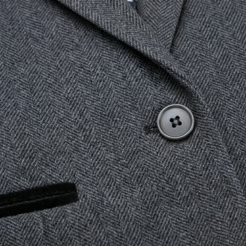 Women's Grey Tweed Herringbone Blazer & Waistcoat | Office Suit Set | TruClothing - QHA UK
