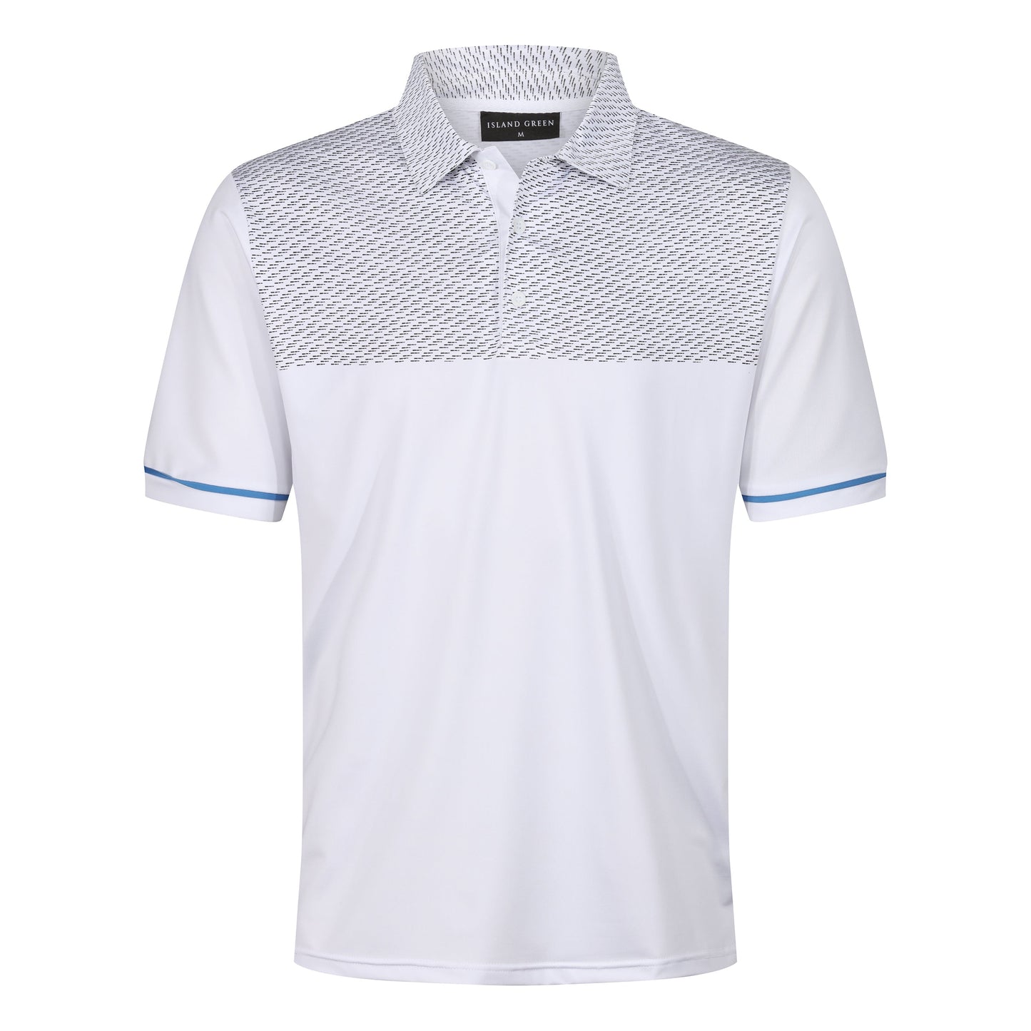 Island Green Golf Polo Shirt Mens Stretch Breathable Dash Print Casual - Pattern Detail - QHA UK