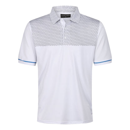 Island Green Golf Polo Shirt Mens Stretch Breathable Dash Print Casual - Pattern Detail - QHA UK