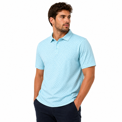 Mens Golf Polo Shirt Stretch Breathable Quick Dry Sports Casual Top | - QHA UK
