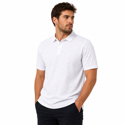 Mens Golf Polo Shirt Stretch Breathable Quick Dry Sports Casual Top | - QHA UK