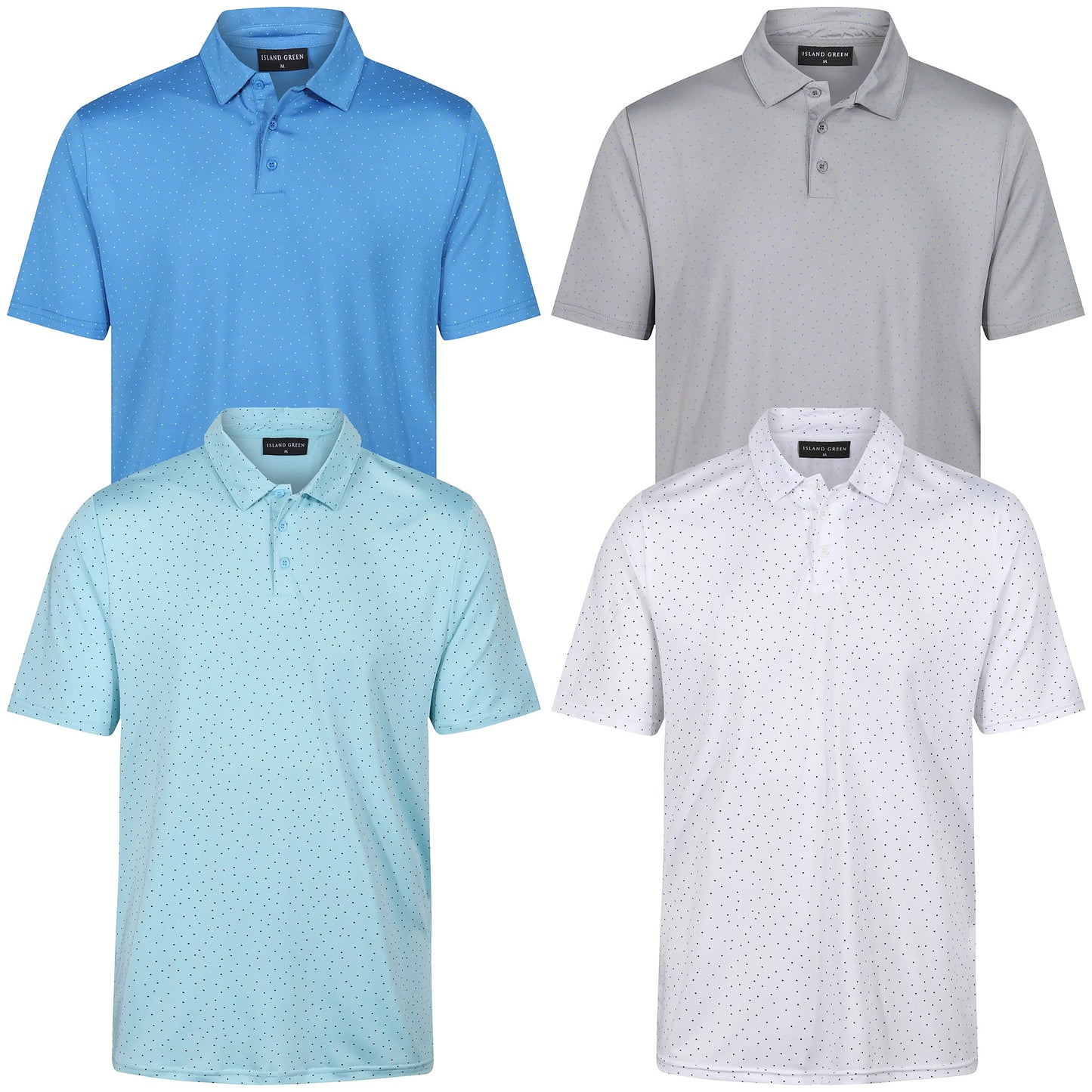 Mens Golf Polo Shirt Stretch Breathable Quick Dry Sports Casual Top | - QHA UK