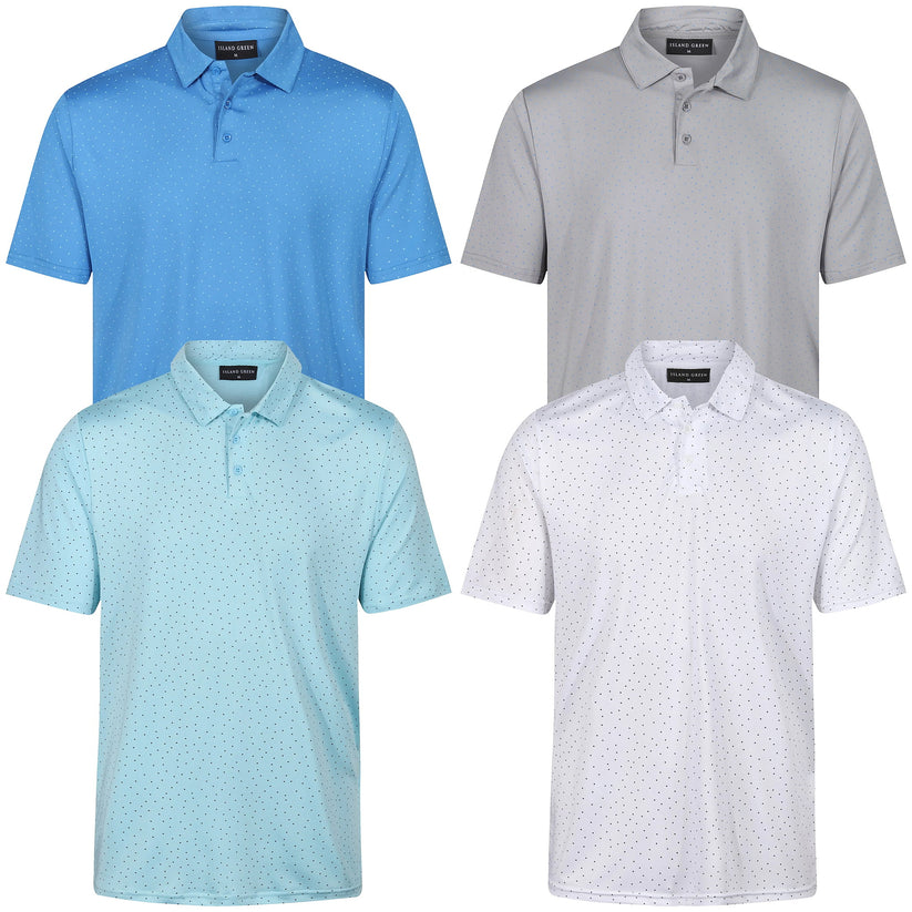Mens Golf Polo Shirt Stretch Breathable Quick Dry Sports Casual Top | - QHA UK