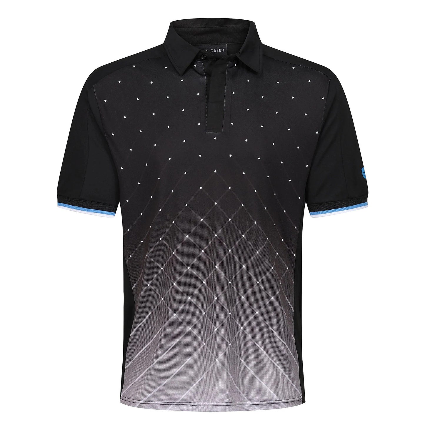 Island Green Golf Polo Shirt Mens Geometric Stretch Breathable Top | P - QHA UK