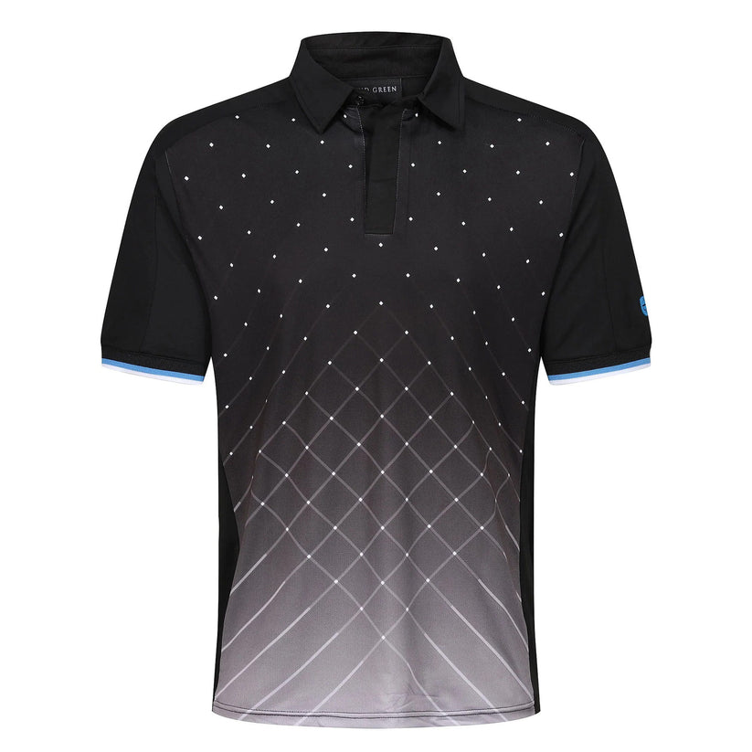 Island Green Golf Polo Shirt Mens Geometric Stretch Breathable Top | P - QHA UK