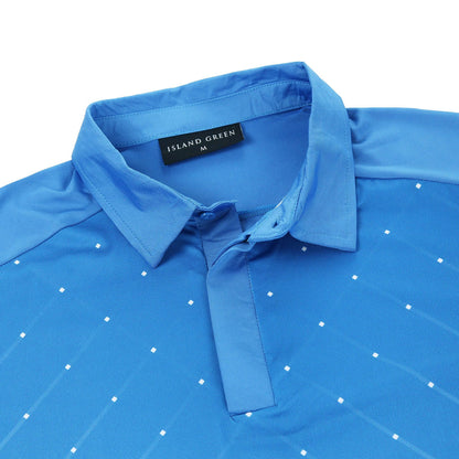 Island Green Golf Polo Shirt Mens Geometric Stretch Breathable Top | P - QHA UK