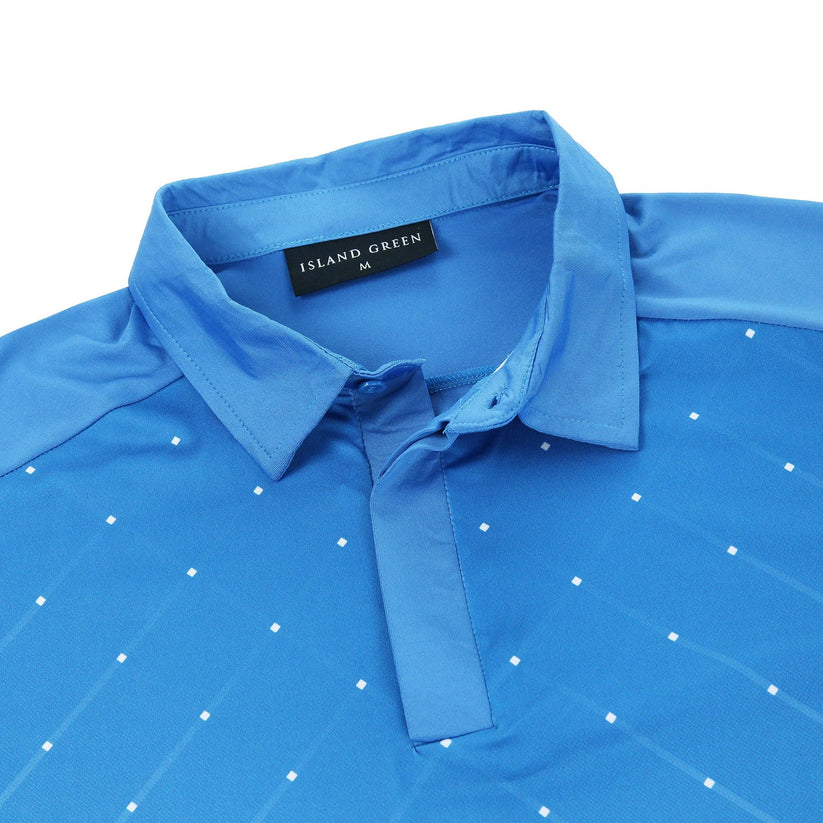 Island Green Golf Polo Shirt Mens Geometric Stretch Breathable Top | P - QHA UK