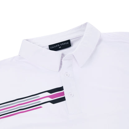 Mens Golf Polo Shirt UV Protection Breathable Stretch Sport Casual Top - QHA UK