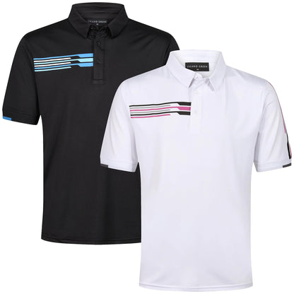 Mens Golf Polo Shirt UV Protection Breathable Stretch Sport Casual Top - QHA UK