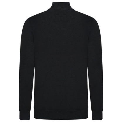 Mens Jacamo Quarter Zip Jumper Cotton Lightweight Knit Pullover S-6XL - Zip Detail - QHA UK