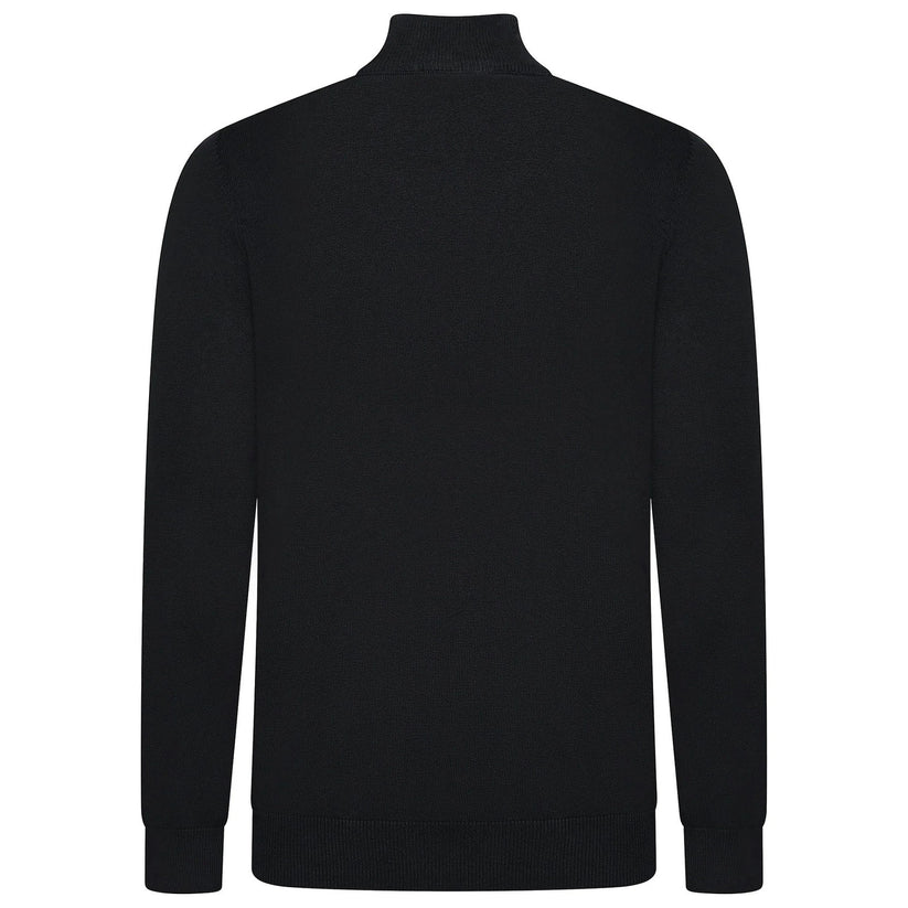 Mens Jacamo Quarter Zip Jumper Cotton Lightweight Knit Pullover S-6XL - Zip Detail - QHA UK